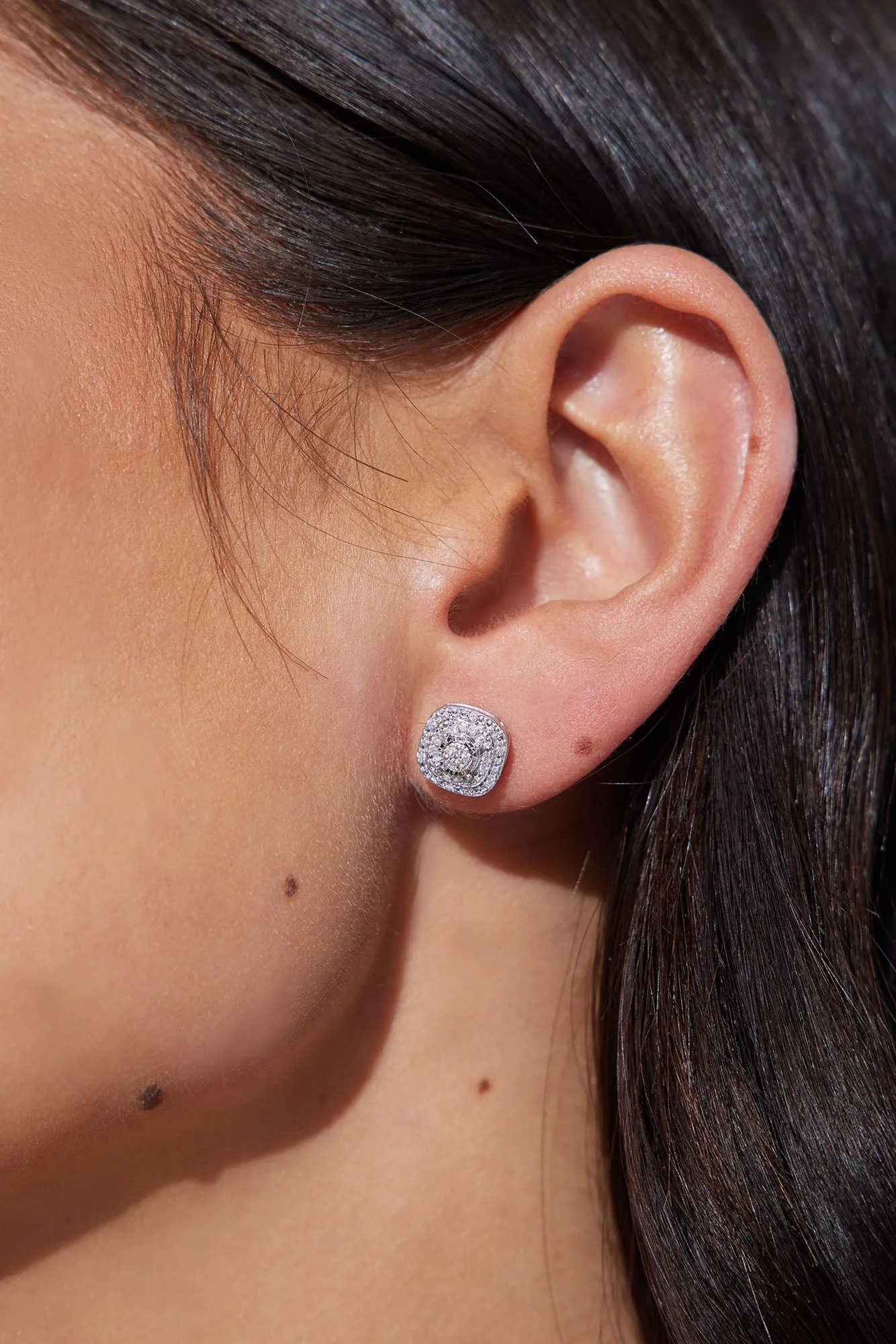 0.10 tcw Diamond Stud Earrings - Silver