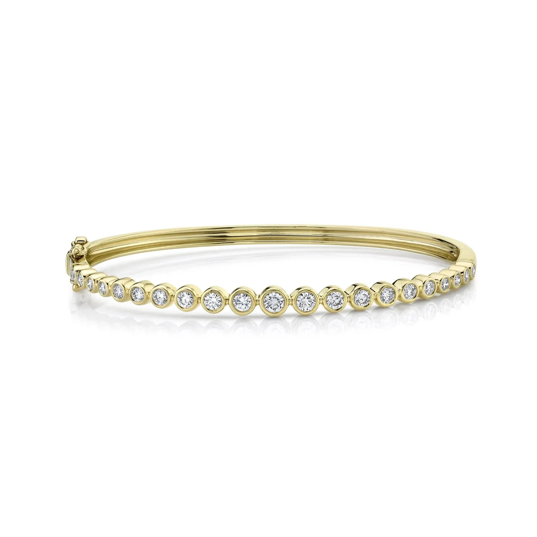 14K GOLD DIAMOND BRANDY BEZEL BANGLE