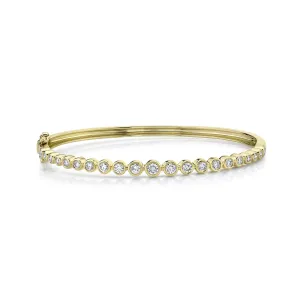 14K GOLD DIAMOND BRANDY BEZEL BANGLE