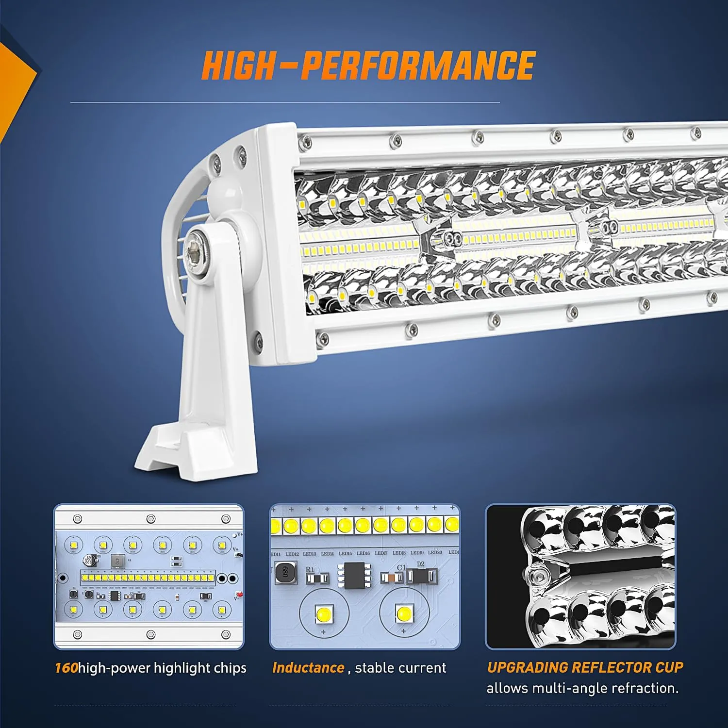 22 Inch 480W Spot Flood Combo White Case Led Light Bar