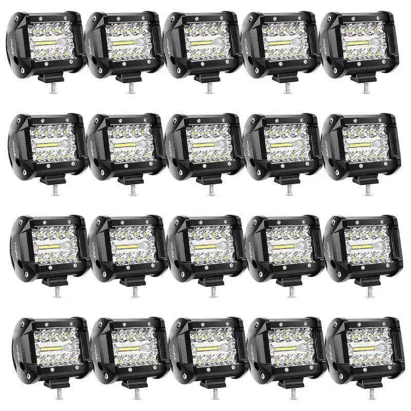 4 Inch 60W 6000LM Triple Row Spot Flood Led Pods (20 Packs)