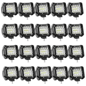 4 Inch 60W 6000LM Triple Row Spot Flood Led Pods (20 Packs)