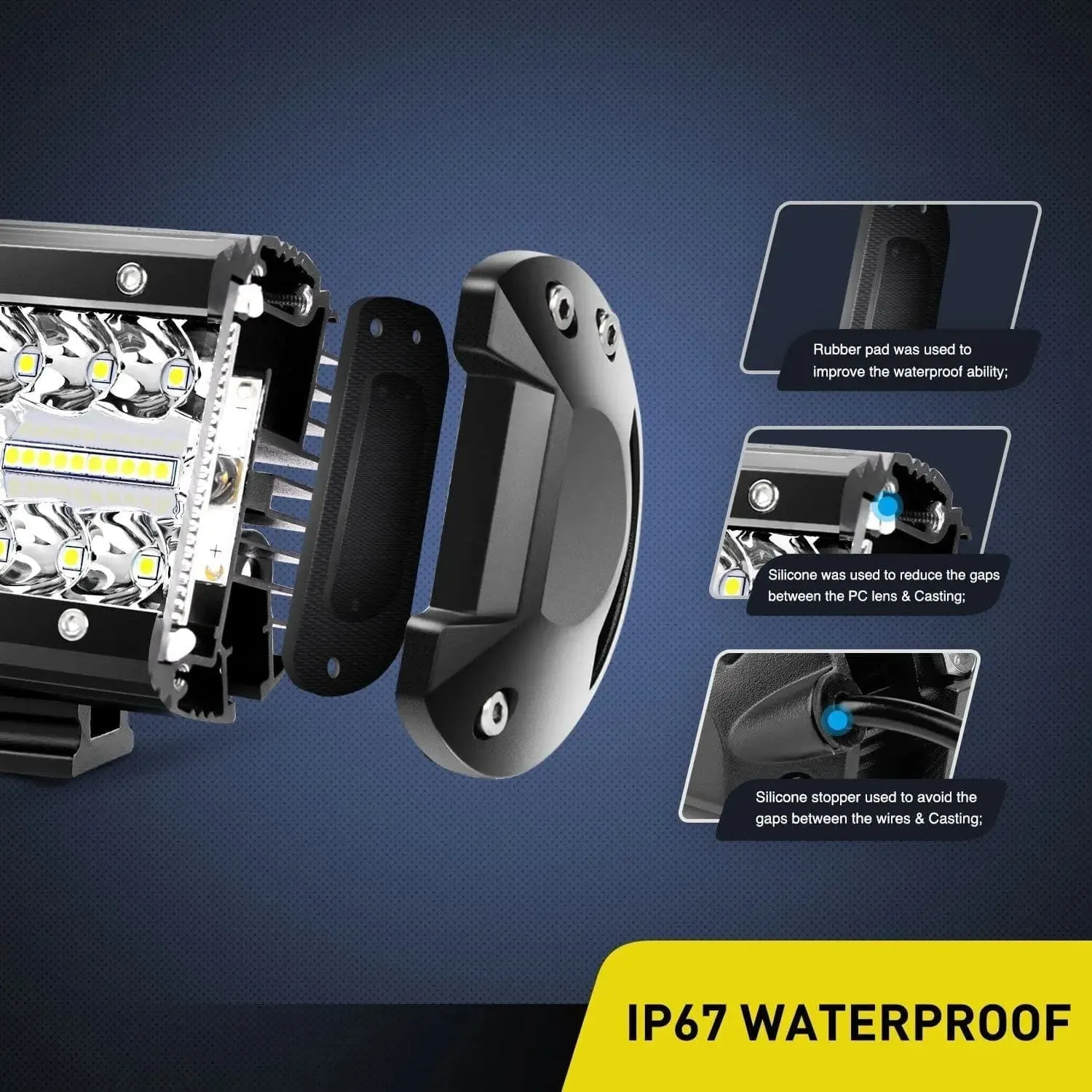 4 Inch 60W 6000LM Triple Row Spot Flood Led Pods (20 Packs)