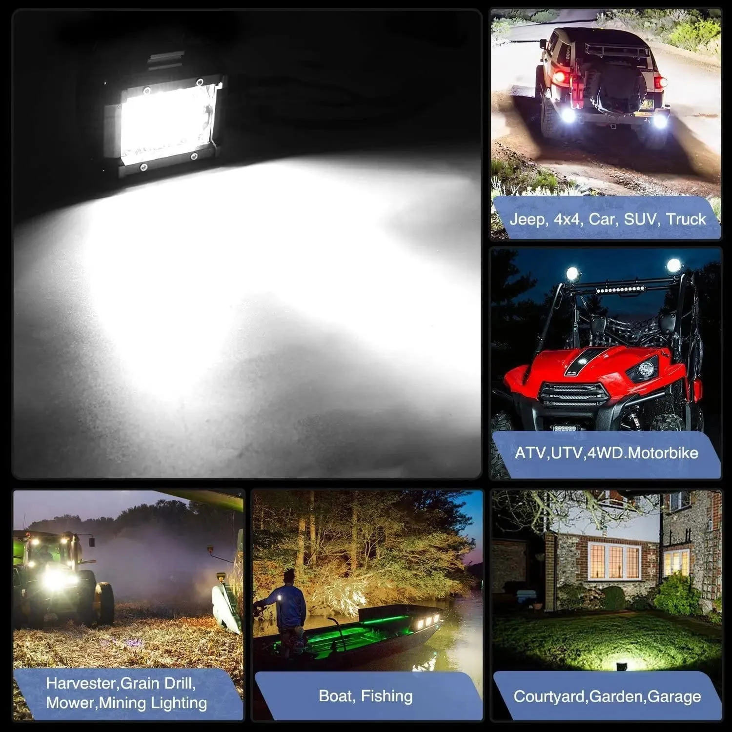 4 Inch 60W 6000LM Triple Row Spot Flood Led Pods (20 Packs)
