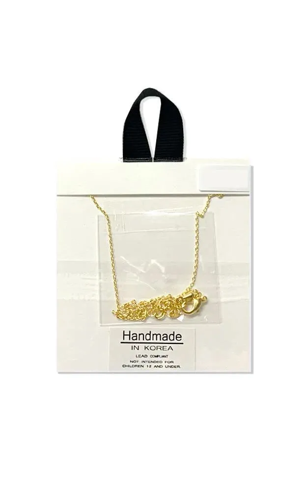 BANA077GD Gold "Story" Bar Pendant Necklace