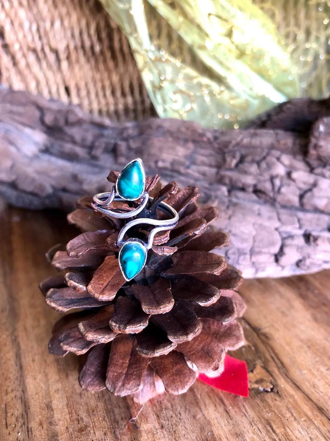 Double Stone Twist Ring
