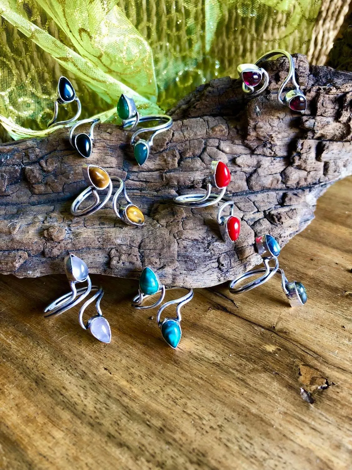 Double Stone Twist Ring