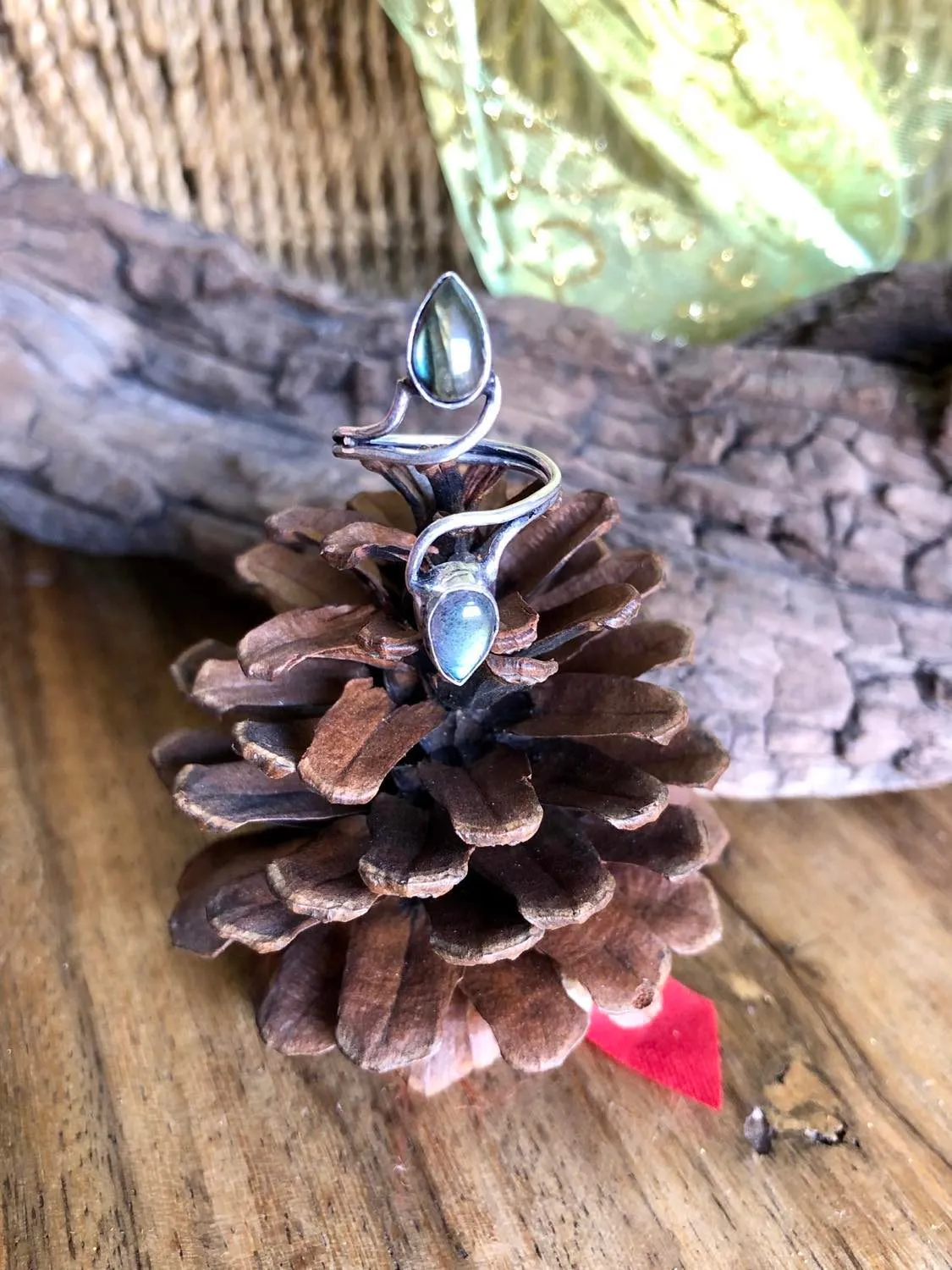 Double Stone Twist Ring