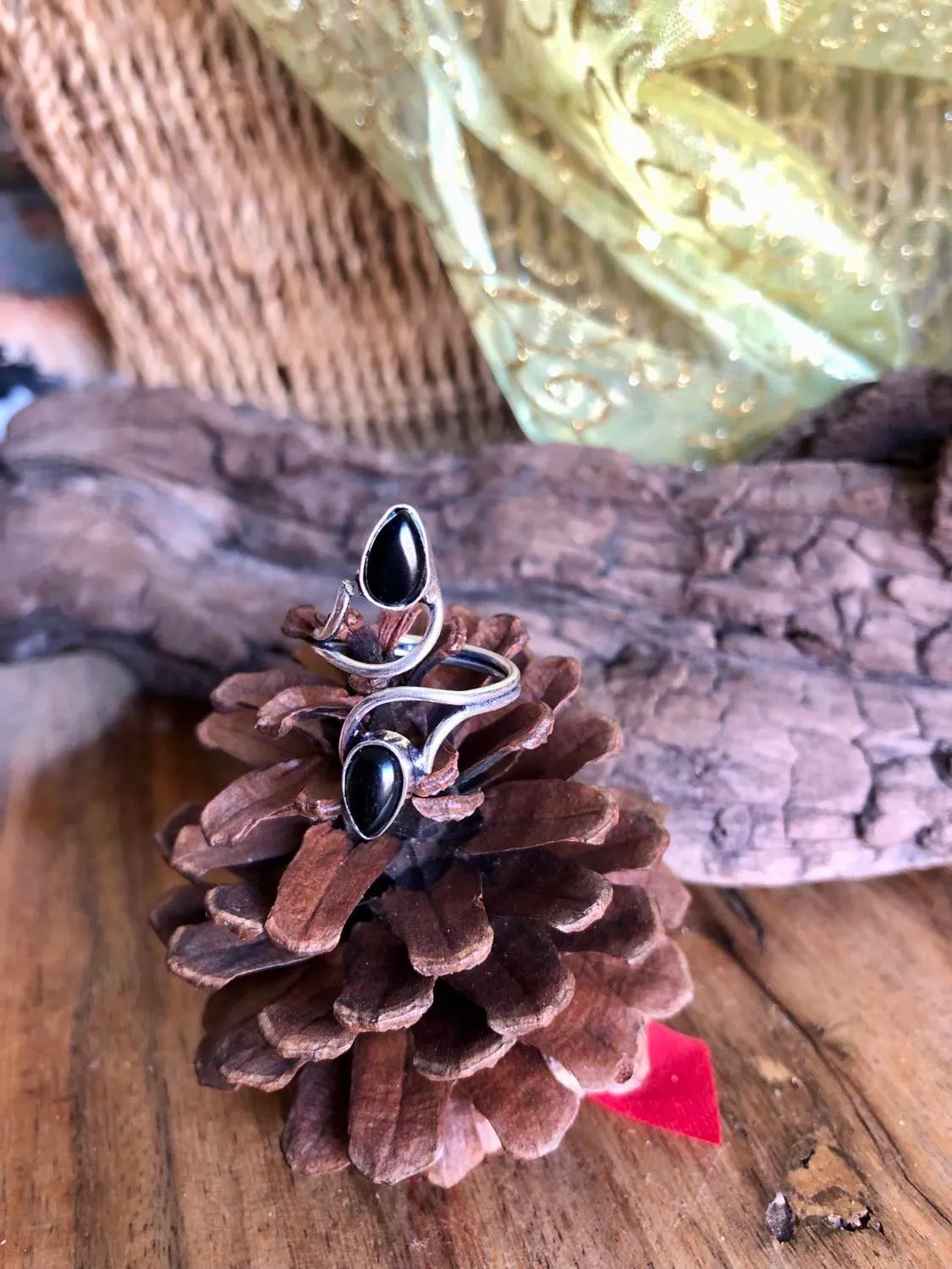 Double Stone Twist Ring