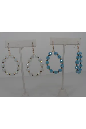 Emma Crystal Beaded Hoop Earrings - Two Colors