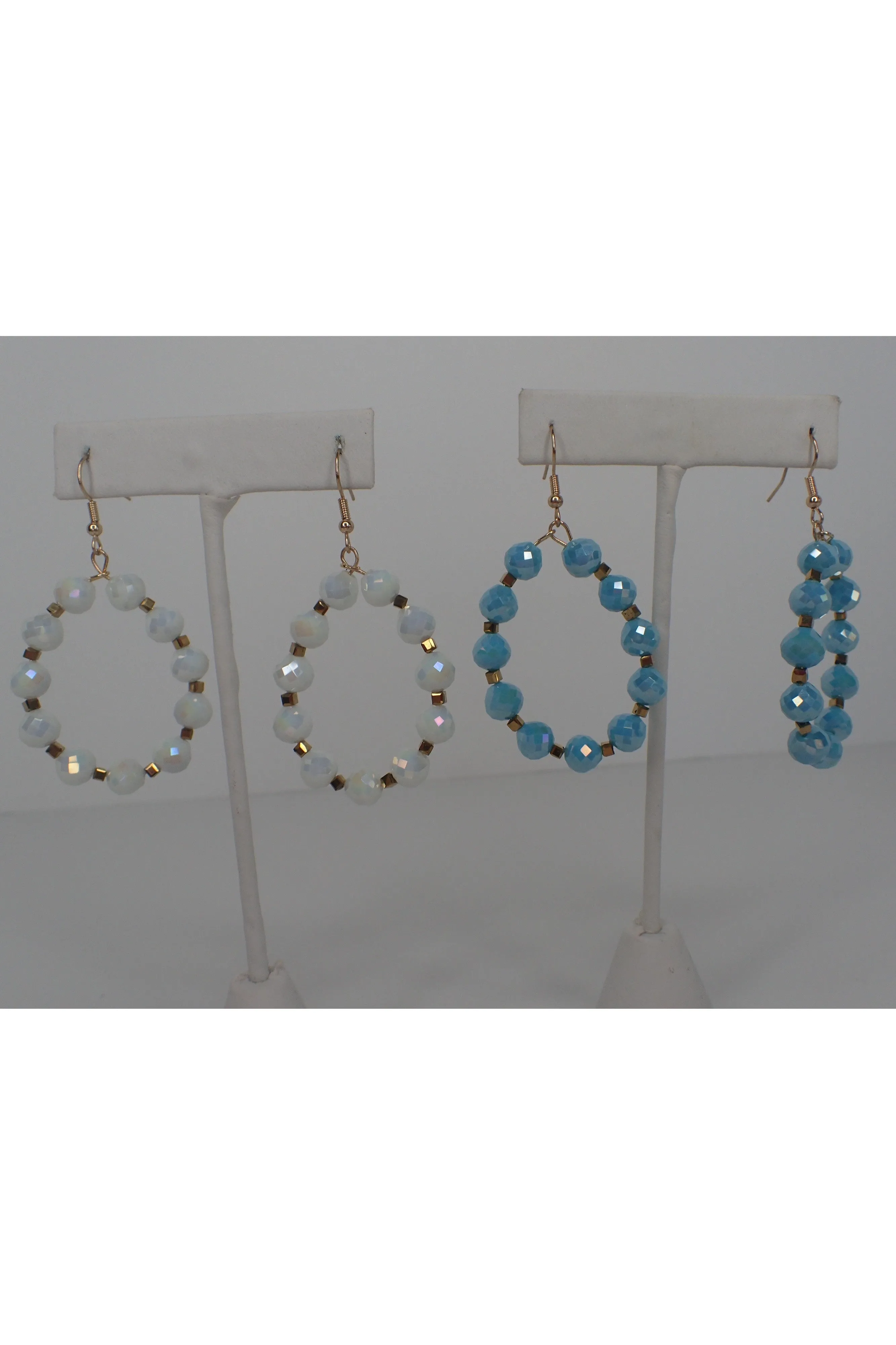 Emma Crystal Beaded Hoop Earrings - Two Colors