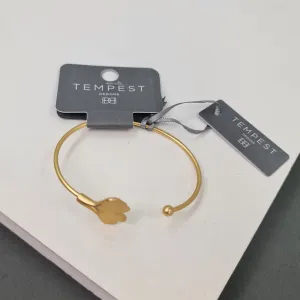 Gingko leaf simple open bangle