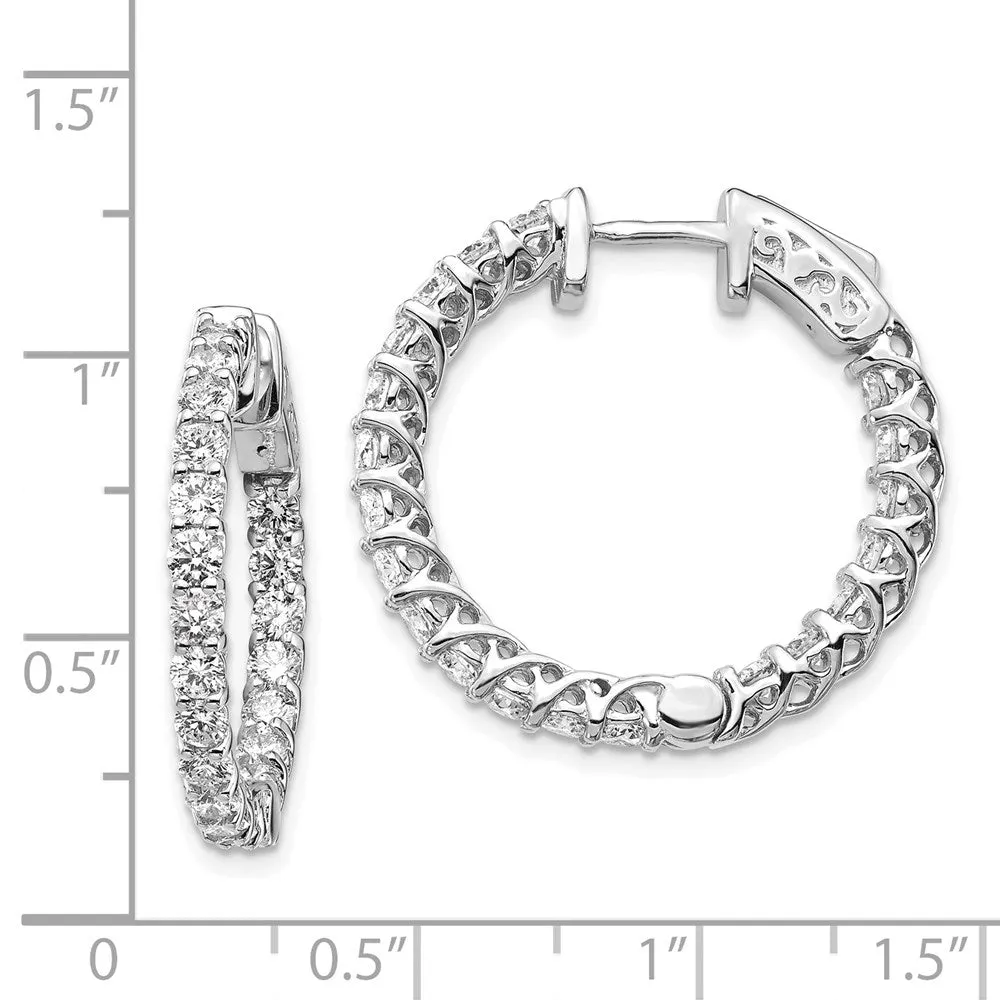 Gold Lab Grown Dia. VS/SI FGH Round Hoop with Safety Clasp Earrings - Model XE2009WLG