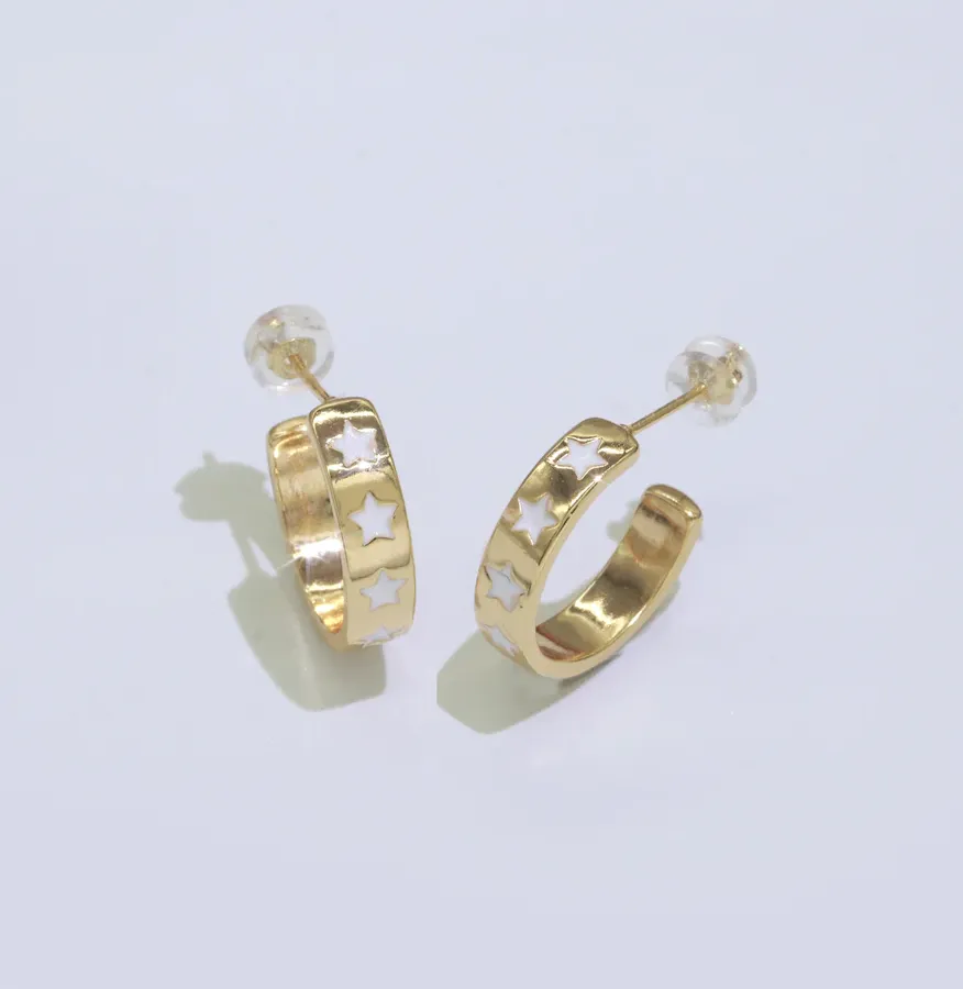 Gold Plated Star Hoops
