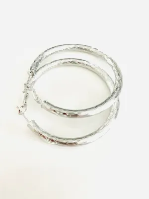 Hammered Lightweight Hoop Earring