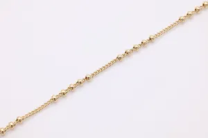 Isabella Five Bead Satellite Chain, 14K Gold Overlay Plated, Wholesale Jewelry Chain