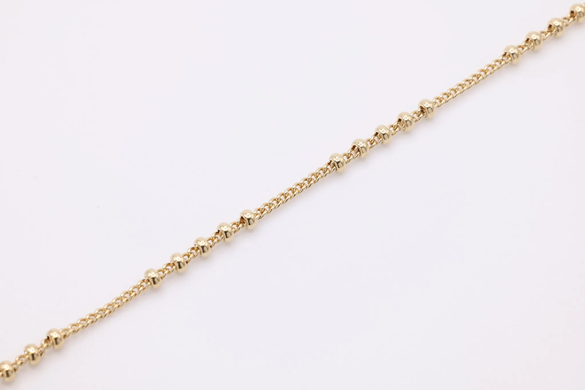Isabella Five Bead Satellite Chain, 14K Gold Overlay Plated, Wholesale Jewelry Chain