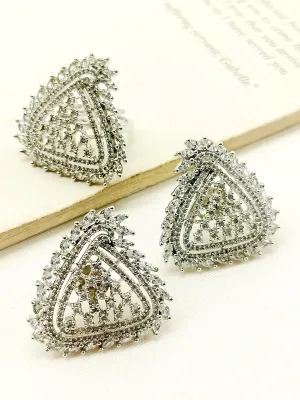 Kaash White American Diamond Tops With Finger Ring