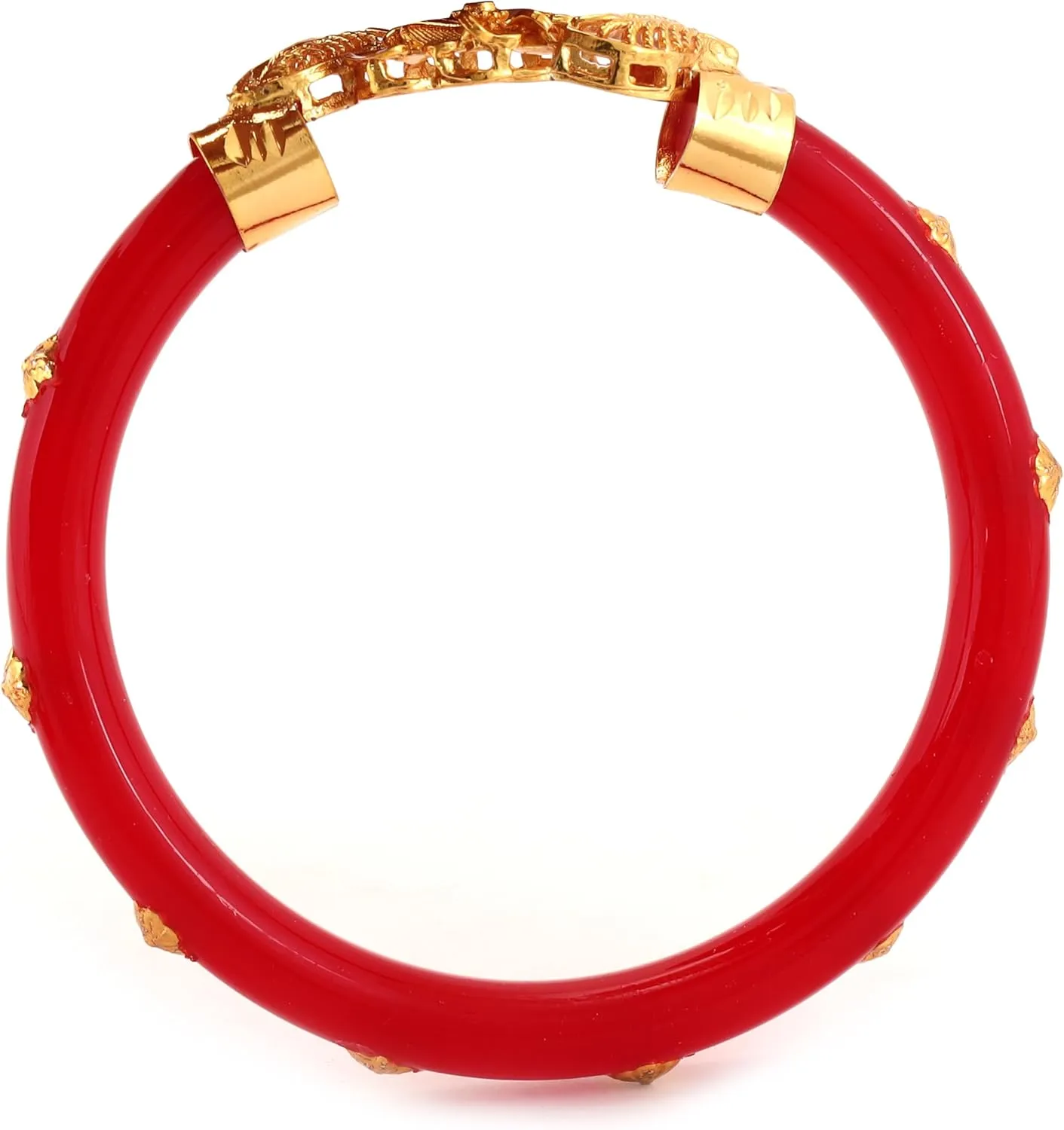 Meenakshi imitation Indian Handcrafted Gold Plated Designer Plastic Copper Pola Bangles Set of 2 Enchanting Jewelry Bangle Bracelets In Gold Tone For Women