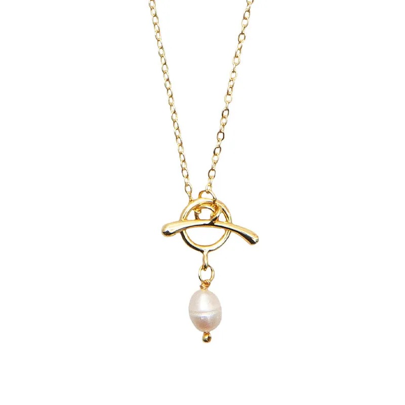 Pearl T Bar Healing Necklace