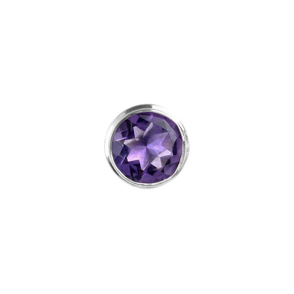 Round Amethyst Studs