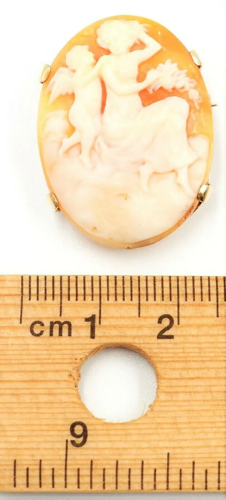 Shell Cameo 9ct Yellow Gold Vintage Brooch